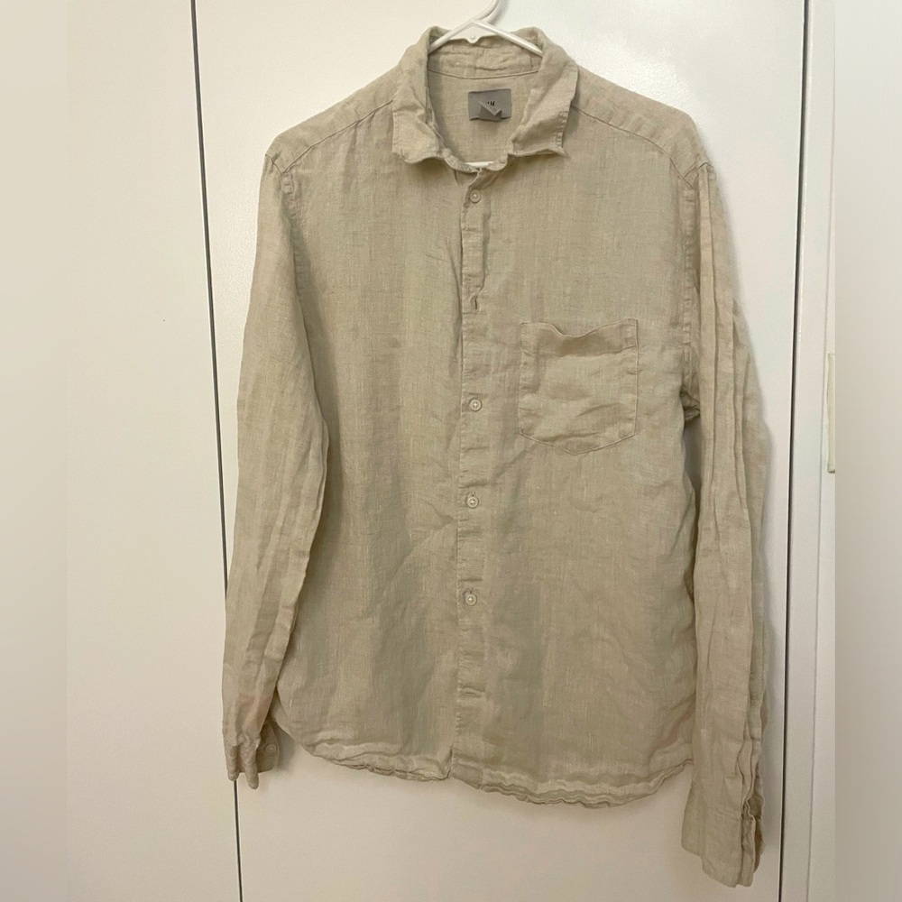 H&M Casual Full Sleeves Beige Shirt